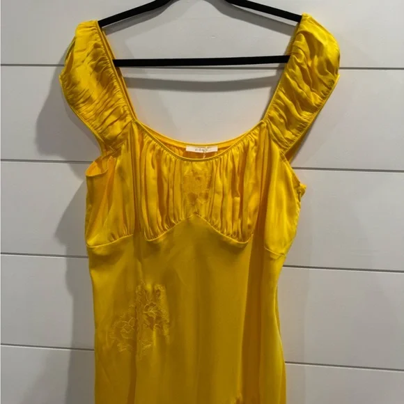 NWT Doen Gwendolyn yellow silk maxi dress in Daylily - Picture 6 of 10